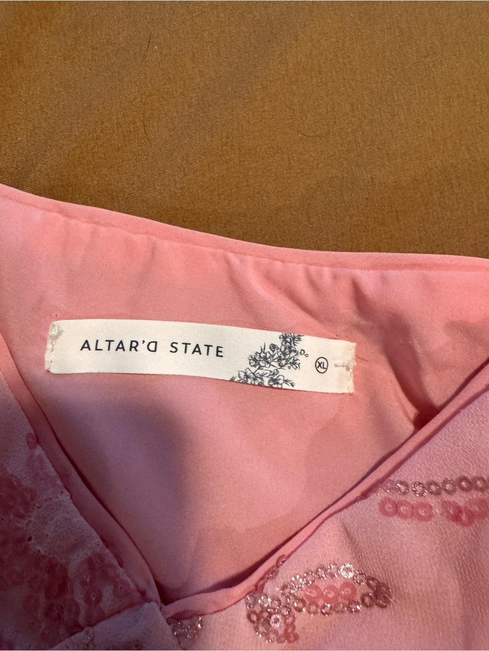 Altar'd State Pink Sequin Floral Skirt Set - Picture 3 of 4